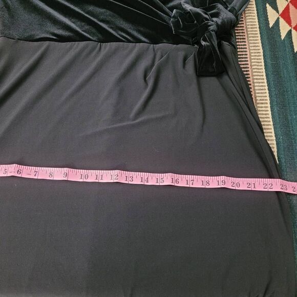 Lauren Ralph Lauren Velvet Faux Wrap Sheath Dress Sz‎ 16 Black Modest Wedding - Picture 11 of 12